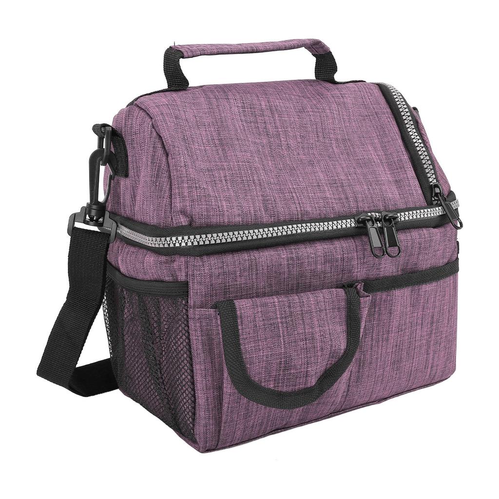 Insulated Lunch Bag Oxford Cloth Large Capacity Leakproof Dual Layer Picnic Bag for Work Office