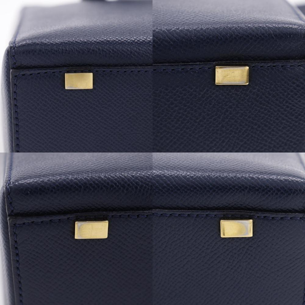 Celine 2WAYShoulder Handbag MC1739 Vintage Navy Blue Calfskin Women Used
