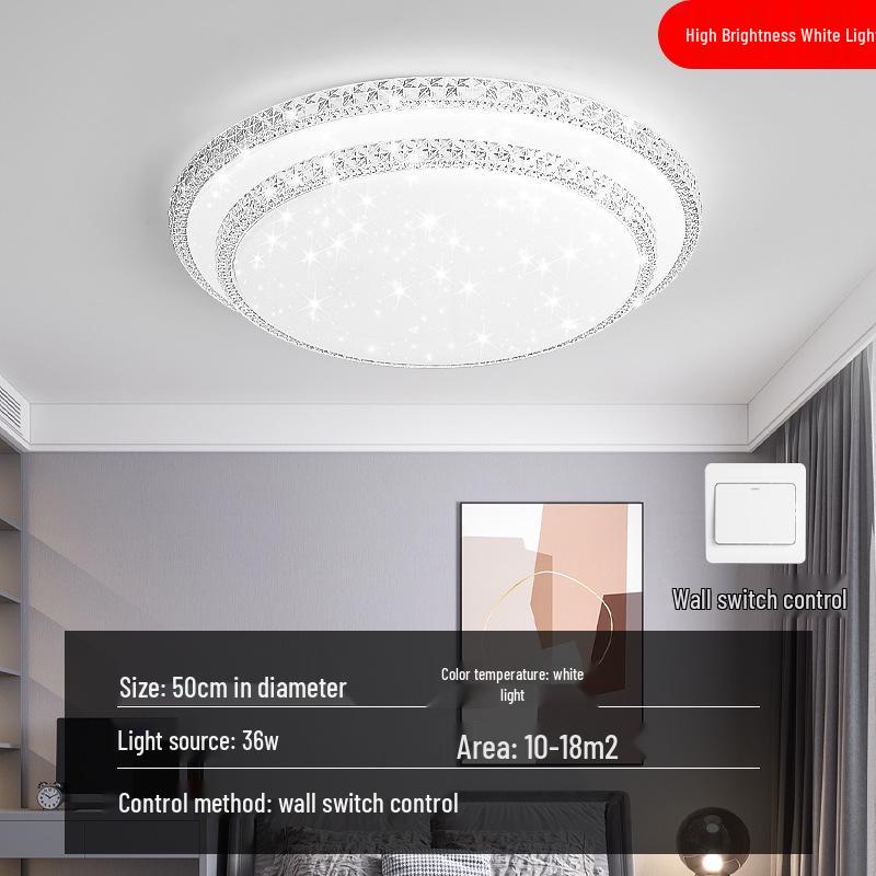 Luxury Crystal LED Ceiling Light for Bedroom, Study, Living, and Dining Rooms