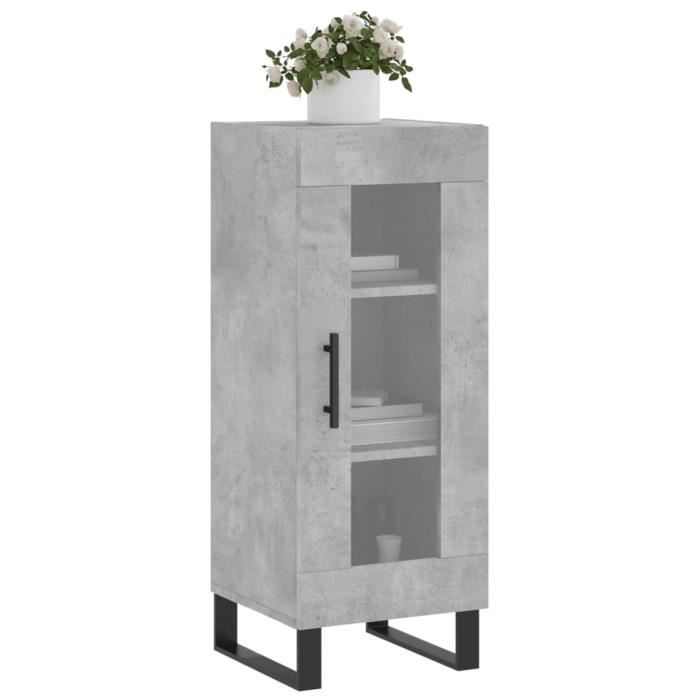 VidaXL Buffet Gris béton 34,5x34x90 cm Bois d'ingénierie 828824