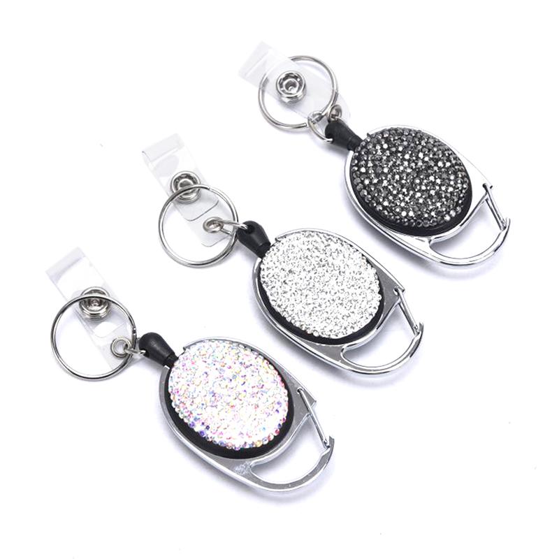 Retractable Keychain Badge Reel Clip Name Id Card Belt Keyring Bag Chain Clip