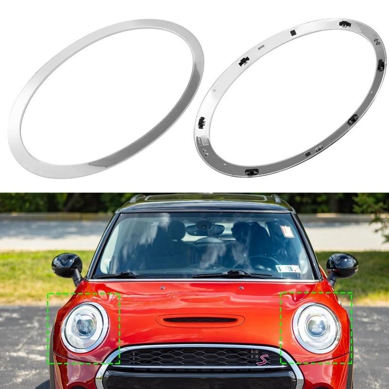 Silver Plated Headlight Ring Bezel Trim Surround Cover 51137300631 For Mini For Cooper F55 F56 F57 2014-