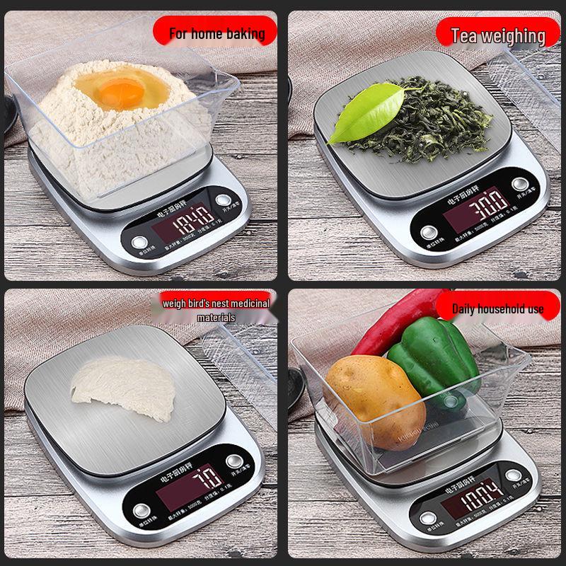 10kg Rechargeable Stainless Steel Kitchen Scale for Food & Baking