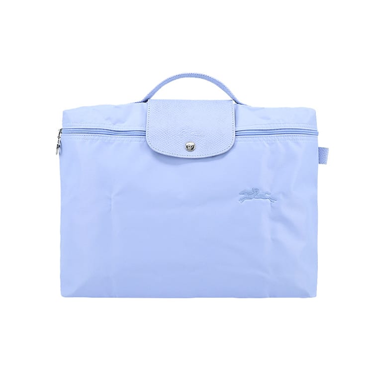 LONGCHAMP Le Pliage Green Cow Leather Trim Document Bag, Handbag, Briefcase Small Women's Blue 2182919P79