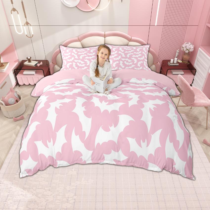 

Comforter Homewish Cartoon Bats For Kids Halloween Themed Bedding Set Festival Gifts Comforter Set Comforter (quilt)-EU Single(135*200cm)3pcs