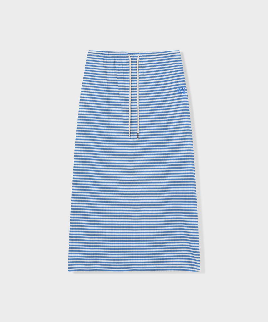 Geulleondeun Stripe Logo Skirt (Blue)