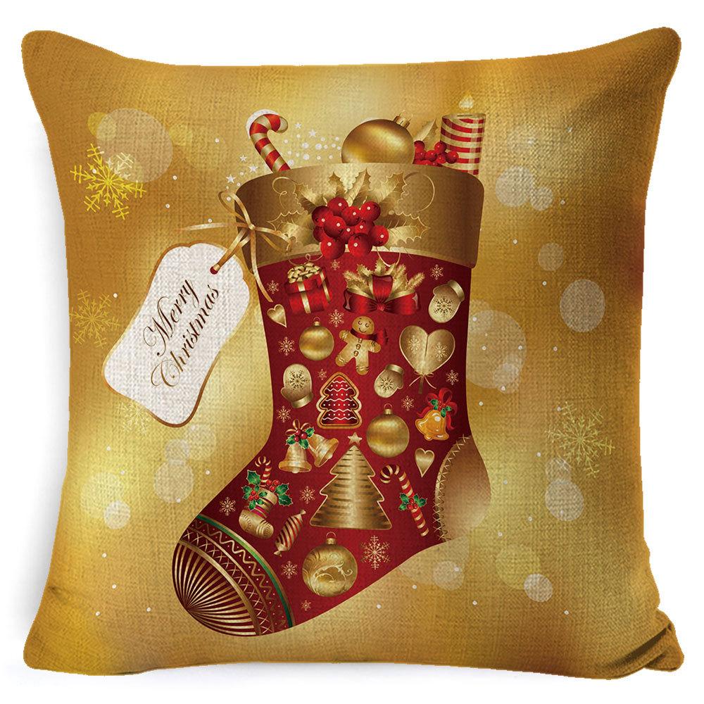 Home Furnishings Christmas Pillow Cover Nordic Plaid Linen Cushion Cover Sofa Cushion Cover