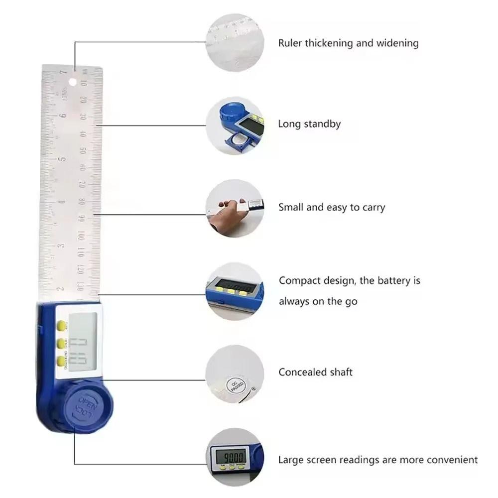 0-200mm Digital Goniometer Electronic Angle Meter Precision Measuring Measuring Tools  Woodworking
