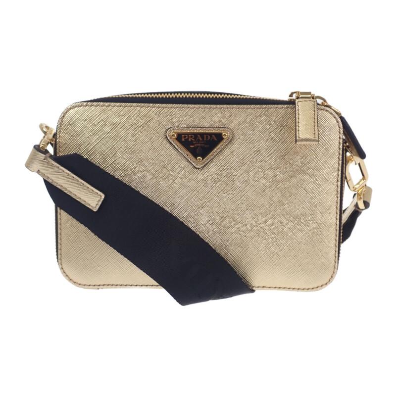 Prada 2VH070 Shoulder Bag Gold Leather Mens