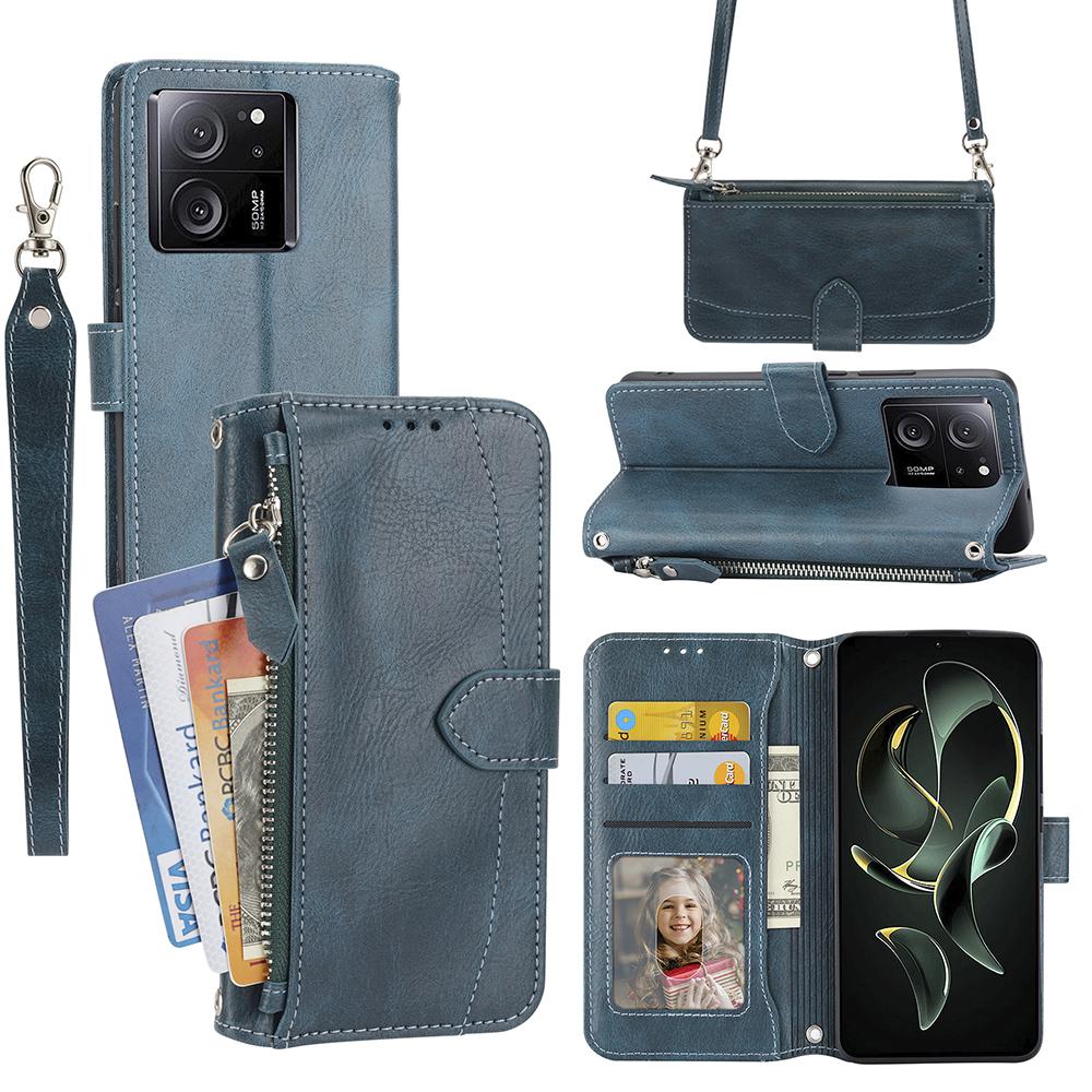 For Xiaomi Redmi K60 Ultra/13T/13T Pro Case Shockproof Leather Wallet Phone Cover with Long and Short Straps