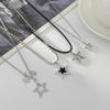 Fashion Metal Star Pendant Necklace For Women Punk Hip Hop Silver Color Multi Layered Pentagram Tassel Necklace Y2K Jewelry Gift
