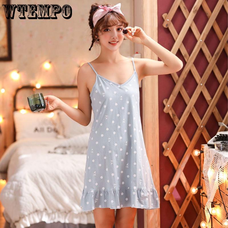 

Женщины Хлопок Принт Сексуальная пижама Дамы V-образный вырез Сколлоп Без рукавов Симпатичная подвесная пижама Домашняя мебель