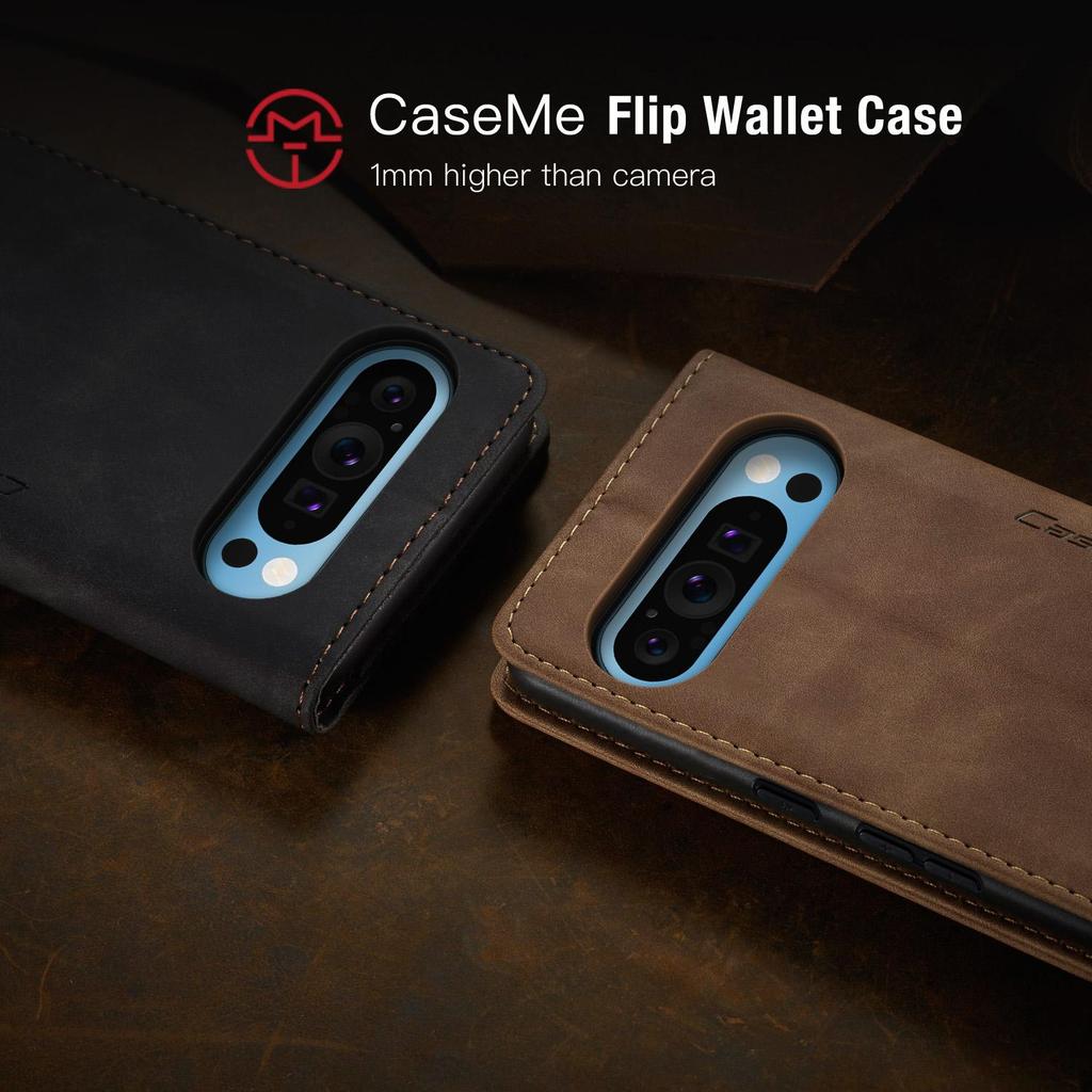 CaseMe-013 For Google Pixel 8 9 10 11 Pro/9 10 11 Pro XL 9a 10a Luxury Premium PU Leather Case Wallet Card Holder Phone Back Cover Stand Protector New