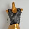 Export Single Fashion Style Sexy Sleeveless Knitting Three-Dimensional Crocheted Camisole Women's Clothing Silm High Waist Crop Top