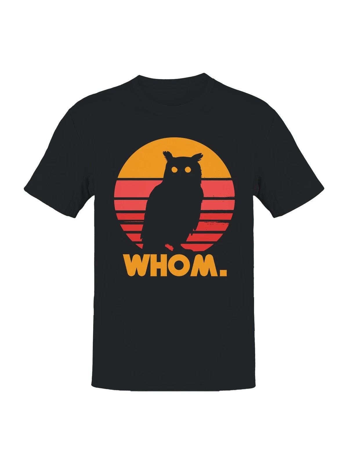 Retro Owl Silhouette Design Men s T-shirt XL