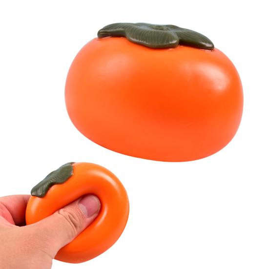 Simulation Persimmon Squeeze Toy Slow Rising Stress Relief Realistic Persimmon Squeeze Toy Soft Stretchy Fake Fruit Decompression Toy
