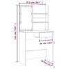 VidaXL Vanity Set with LED, Cosmetic Table with Mirror and Stool, Bedroom Makeup Desk, 3114108