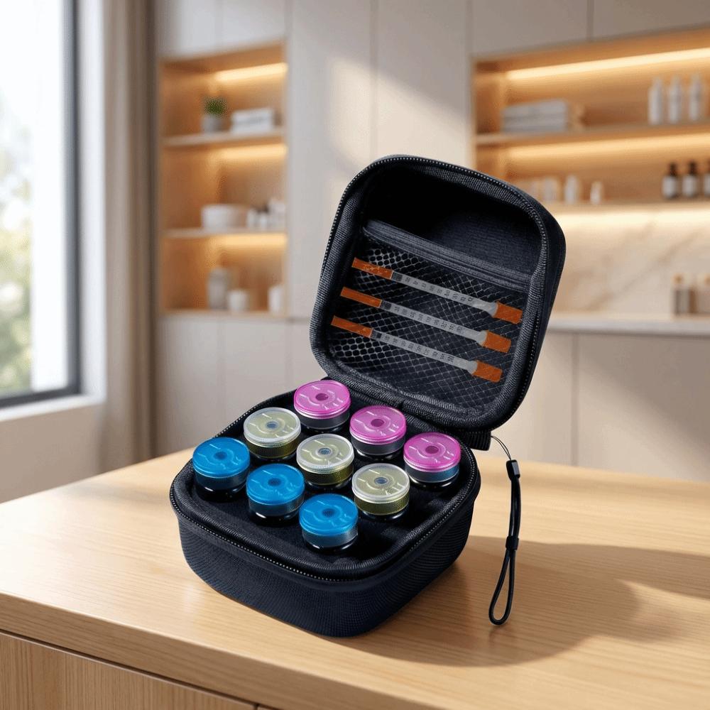 10ML Insulin Vial Storage Case 9 Slots Dust-proof Essential Oil Case Waterproof Wear-resistant Insulin Vial Protector Diabetics