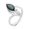 Silver Ring with London Blue Topaz 1.675ct, Cubic Zirconia, Item Weight 2.63 G (2213543)
