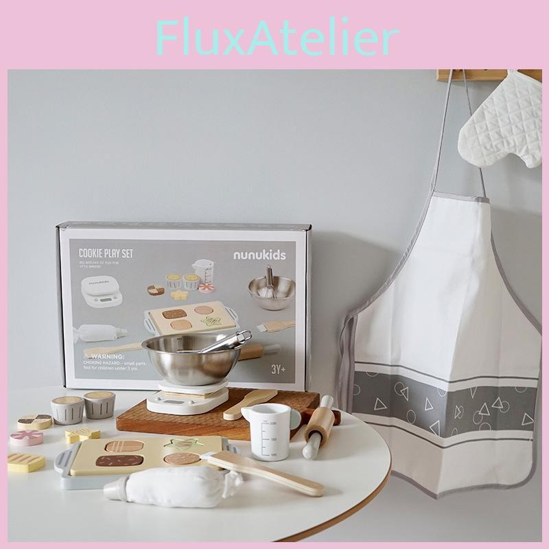 Kids Baking Playset With Wooden Kitchen Toy For Imaginative Cooking Learning And