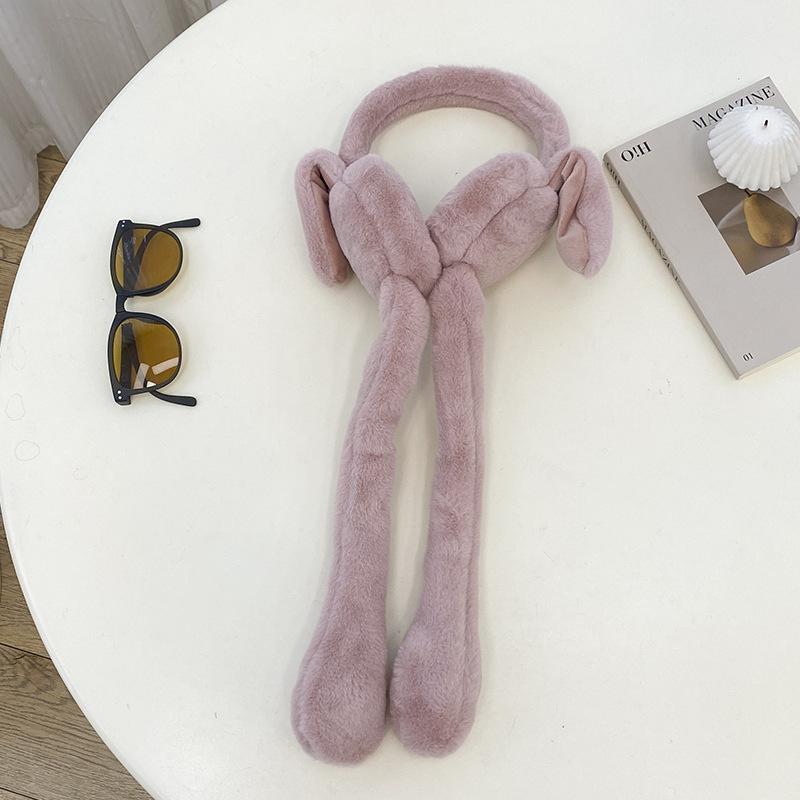 Douyin ears Warm rabbit earmuffs Moving bunny ears Earmuffs Internet celebrity ear bags Cute girl ear covers