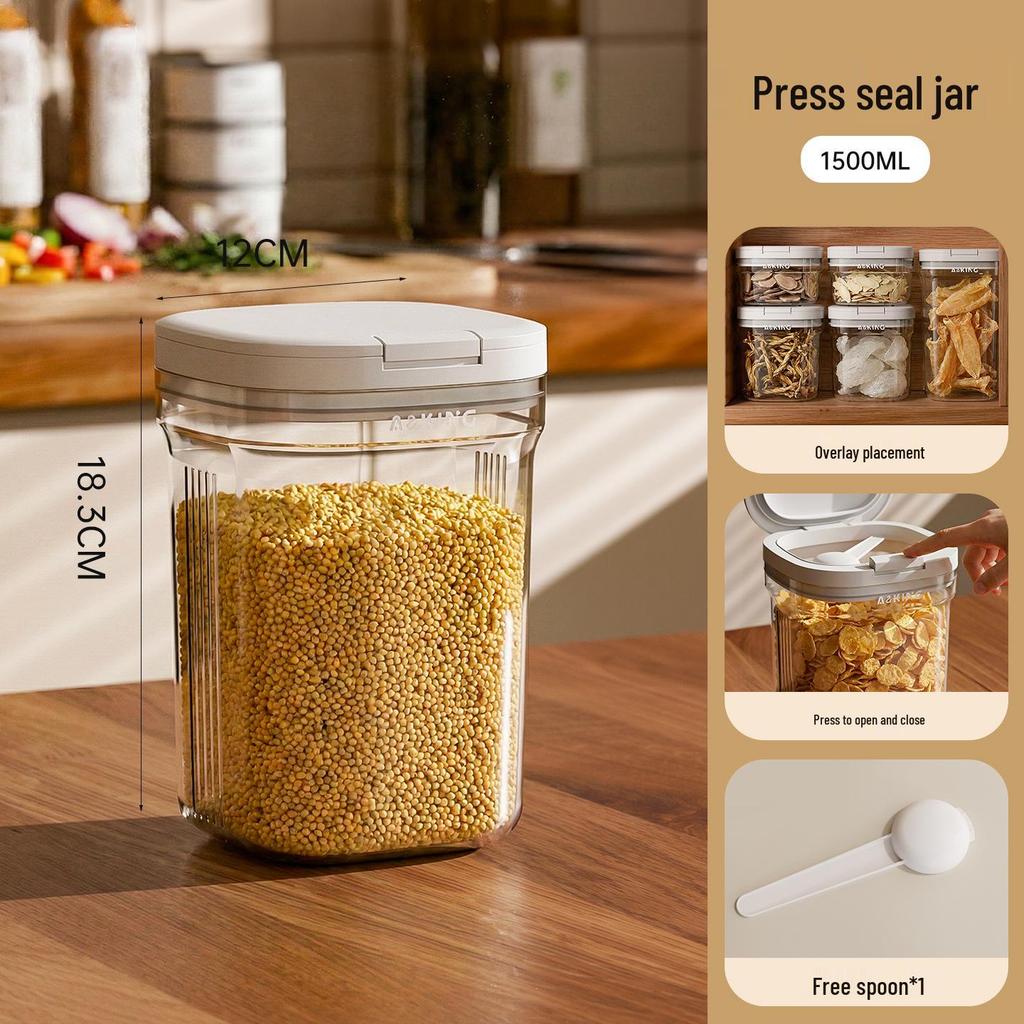 Moisture-Proof Insect-Proof Food-Grade Storage Jar for Grains, Cereals, and Sugar
