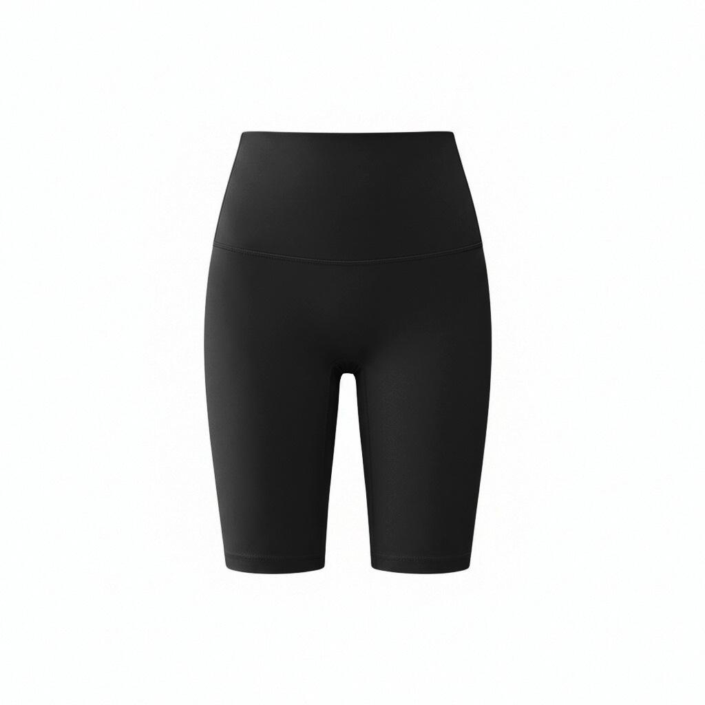 Spring T-line high-waisted yoga shorts nude tightness hip lift peach fitness quick-drying sports five-point yoga pants