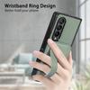 PU Wristband Carbon Fiber Leather Cover For Samsung Galaxy Z Fold 5 4 3 Fold4 Fold3 5G Wallet Cards Holder Kickstand Phone Case