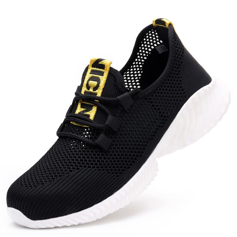 Anzhi Letnie Oddychające Buty Bezpieczeństwa z Podnoskiem Stalowym - Lekkie, Odporne na Zgniecenia, Odporne na Przebicie Buty Robocze.