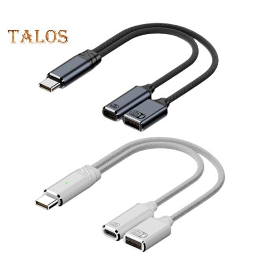 USB-C OTG Lade- und Datenadapterkabel 2-in-1 100 W PD Typ C auf USB 2.0 Konverter Schnelle Ladung und 5 Gbit/s Datenübertragung Nylon geflochten Überspannung