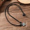 Lightweight Adjustable Braided Leather Necklace Crucifix Pendant Vintage Accessory For Everyday Fashion Jewlery