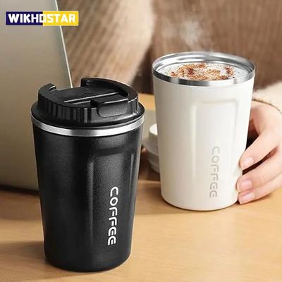 380ML Portable Travel Stainless Steel Coffee Cup Leak-Proof Thermos Bottle Mug Vacuum Flask Insulated Cups Hot