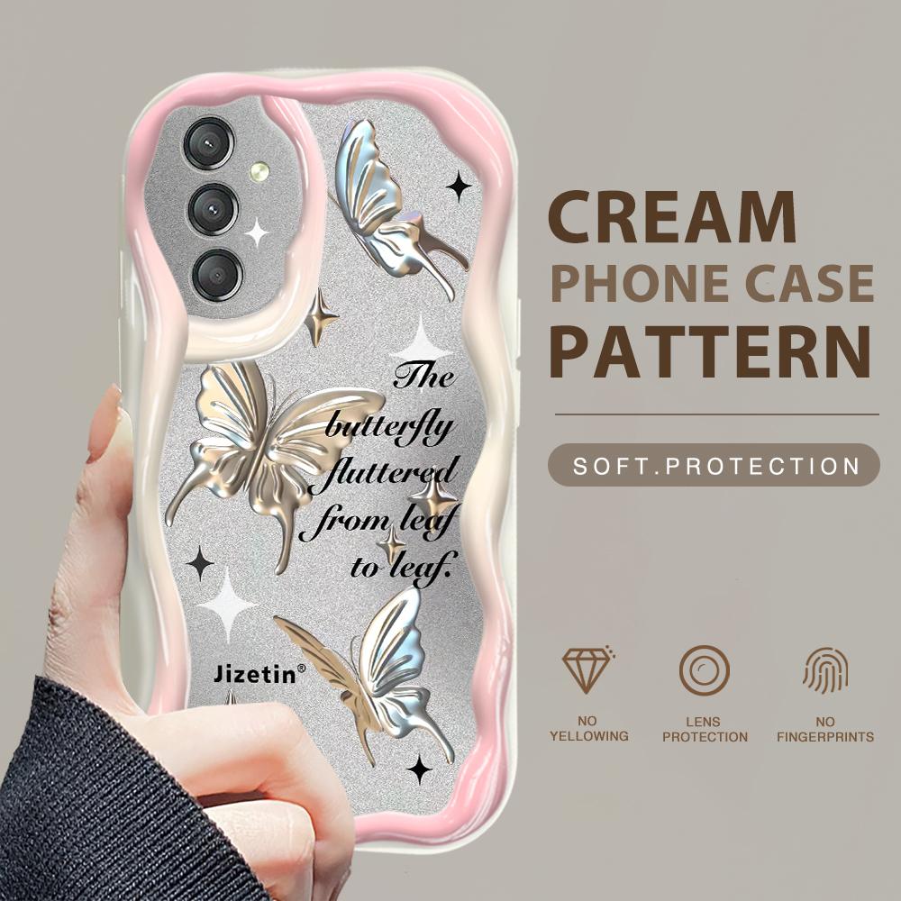 

Милый мультяшный узор, кремовая текстура, мягкий силиконовый чехол с волнистыми краями, чехол для телефона Samsung Samsung S24 Ultra 5G белый