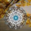 Blaues Mandala Windspiel Wandbehang Gartendekor Außenschmuck Nicht elektrisch Visueller Effekt Geschenk für Zuhause Hof