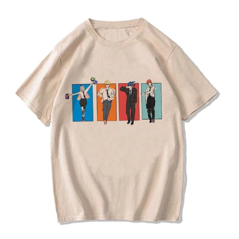 Unisex Unisex Japanese Anime Chainsaw Women T Shirt Cartoon Pochita T-shirt Makima Harajuku Graphic Tees Clothing Tops Tshirt Unisexga