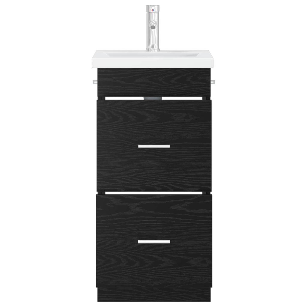 Bathroom Cabinet with Sink Black Oak