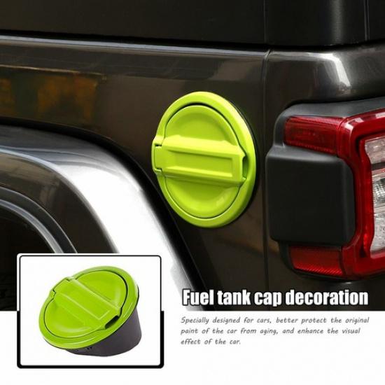 Gas Fuel Filler Door Tank Cap Cover Accessories for Jeep Wrangler JL 2018+ Green