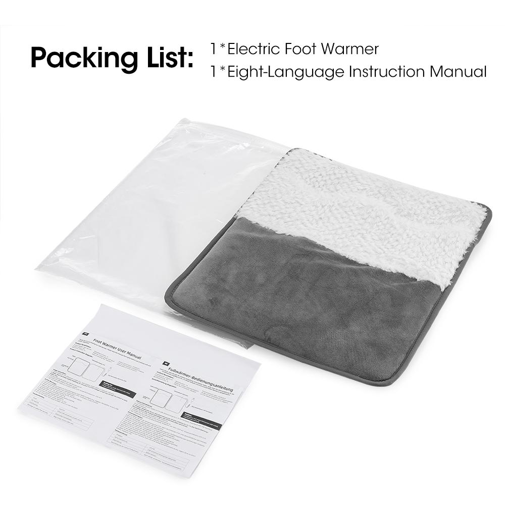 Electric Foot Heating Pad Washable Feet Warmer Heater Household Soft Plush Winter Warm Blanket Foot Warming Mat Home Office
