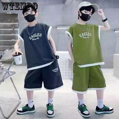 Children's and Boys' Summer Clothing Set Summer Vest Sports Sleeveless Boys' Shorts Two-piece Set