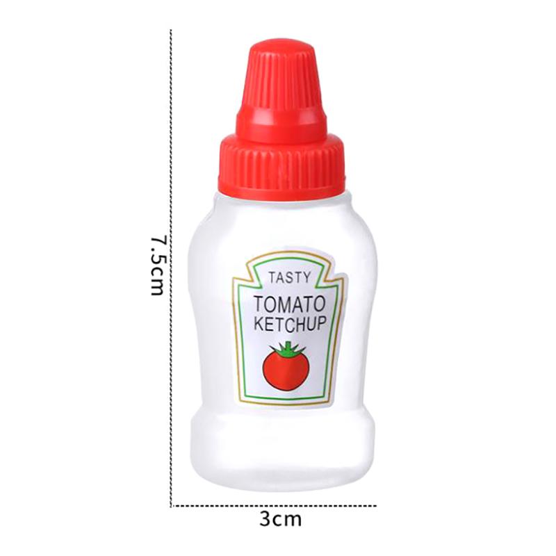 2Pcs 25Ml Mini Tomato Salad Dressing Oil Bottle Portable Small Sauce Container