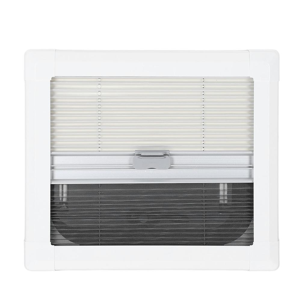 14x11.2in RV Exit Window Rounded Double Layered UV Protection Push Out Emergency Windows with Curtain for RVs Campers