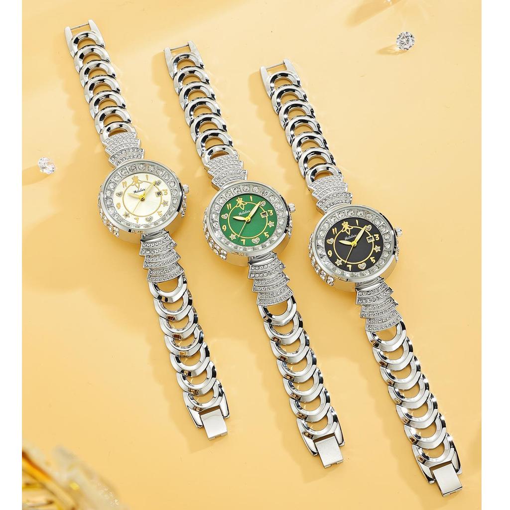 Damenuhr Luxus Strass Goldarmband Uhren Exquisites Kleines Rundes Zifferblatt Damen Armbanduhr Geschenke