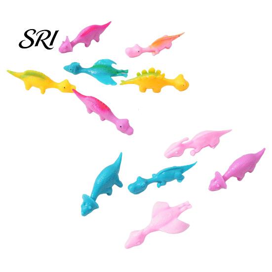 Dinosaur Toy Kit 5Pcs Sling Shot Finger Sticky Dino Launching Anxiety Relief Stress Stretchy Flying Tricky Props Party Favors