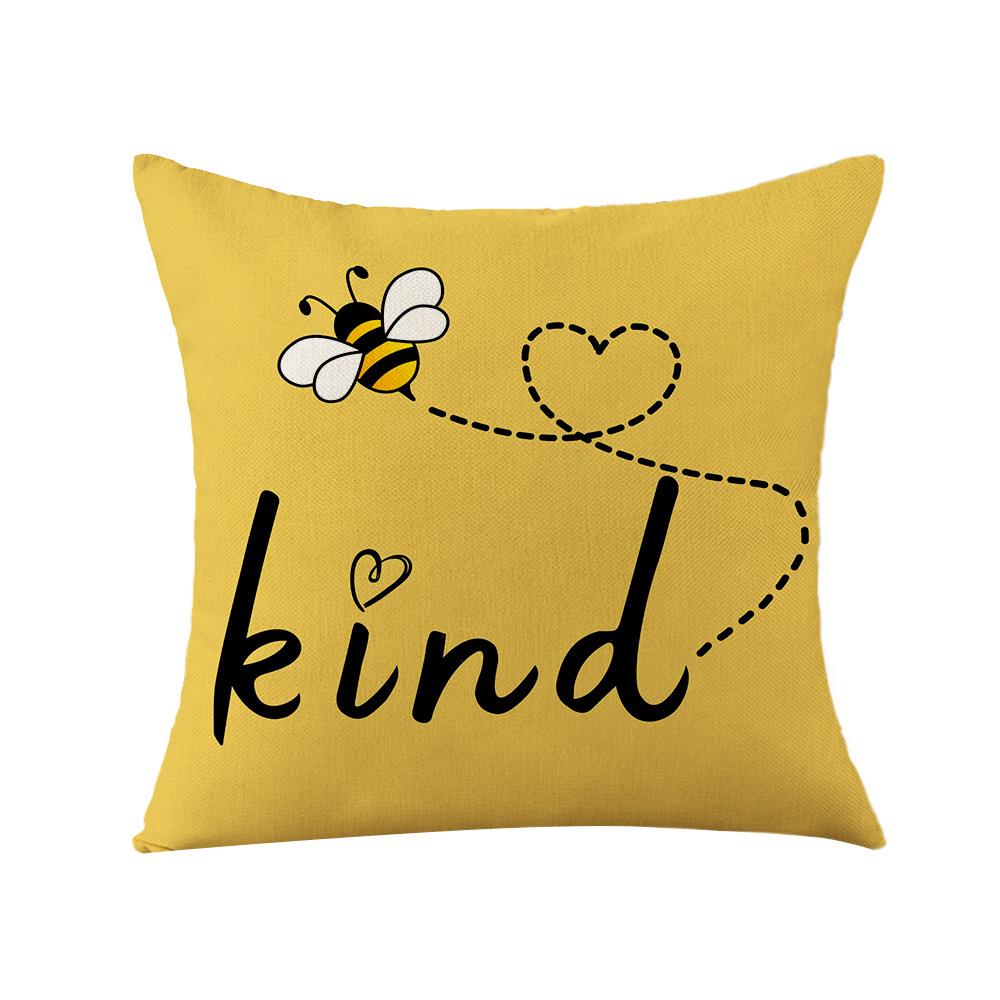 

Summer Sunflower Bee Pillow Cover Polyester Printed Home Sofa Cushion Cover Nordic Home 45 * 45Cm (without pillow core)