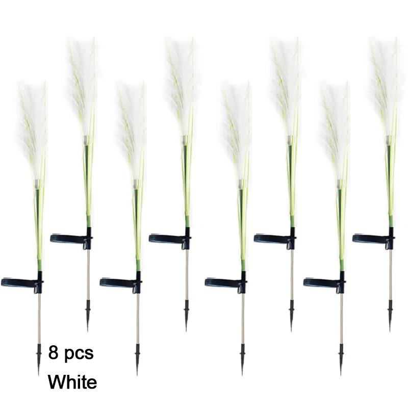 8PCS LED Solar Garden Lamp Waterproof Reed Light Outdoor Lawn Yard Garden Christmas Decoration Light Decor Solar Power Lights