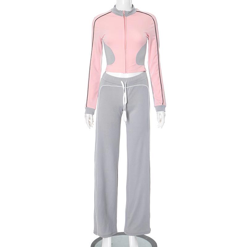 European Style Slimming Sportswear Set: Stand Collar Slim Fit Top & Shorts 2025