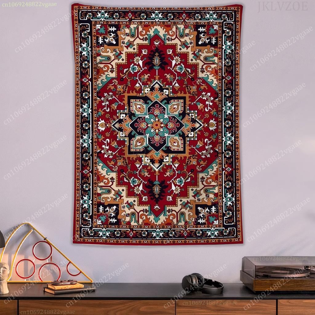 Persian Carpet Print Tapestry Poster Wall Tapestries For Bedroom Decoration Aesthetic Tapices Flag Wallpaper