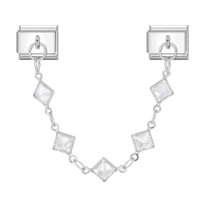 Star Butterfly Heart Zircon Round Pearls Tassel Chain Italian Charm Links Fit 9mm Bracelet Stainless Steel Women DIY Making Gift