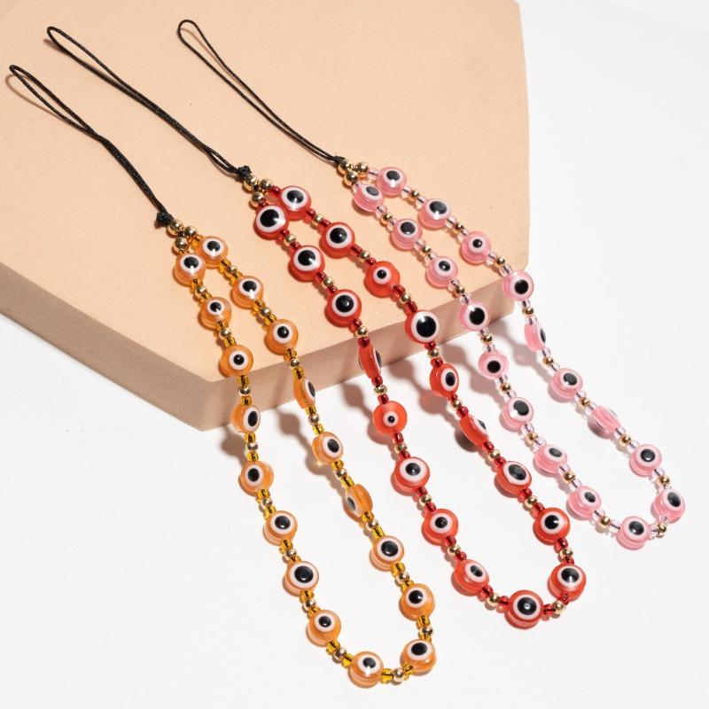 Fashion Evil Eye Phone Chain Resin Beads Mobile Phone Strap Colorful Mobile Phone Charm Accessories Jewelry for Women Girls