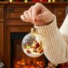 Hanging Holiday Decor Glowing Christmas Ball Ornaments Light-Up with Mini Scene Acrylic Clear Indoor Ornaments Tree Warm LED Light for Home Window